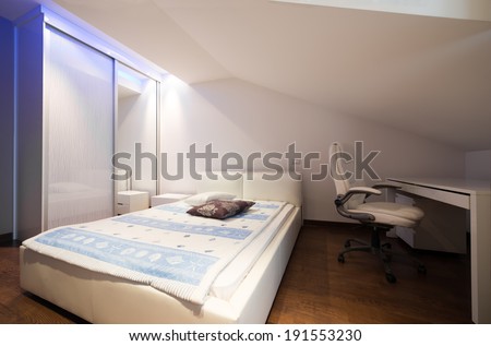 Interior of a luxury loft apartment - bedroom