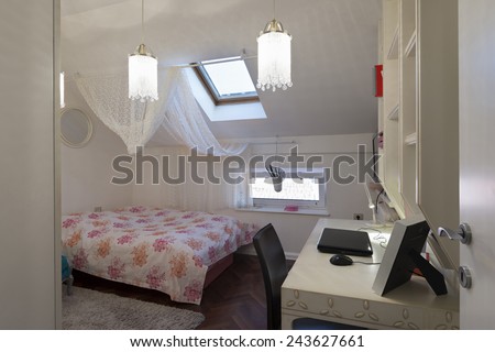 Bedroom in loft apartment