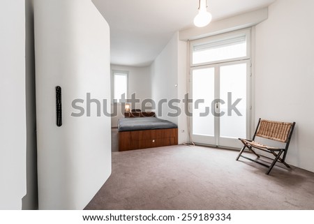 Bedroom interior with modern closet