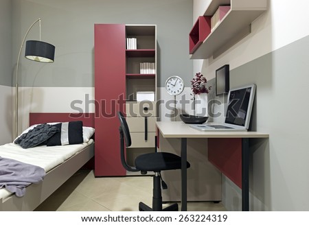 Interior of student (teenager) room - back to school