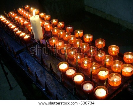 Orange votive candles