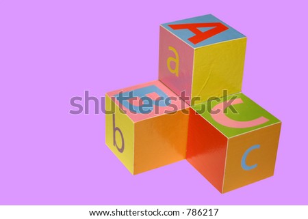 Colorful Blocks ABC. Clipping path included, easy to pick out the blocks and place them on a different background.