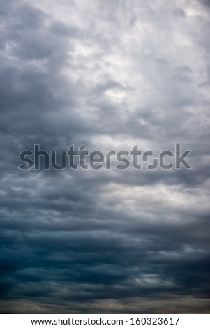 Dramatic sky: Background of dark clouds before a thunder-storm