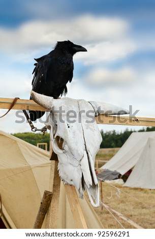 Raven and skull to the Festival of medieval culture \