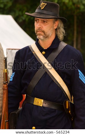 Civil War Reenactor Union Soldier