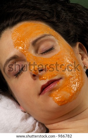 Facial Masque of organic carrot,pumpkin,lime, and  orange at Mind & Body Boutique Spa