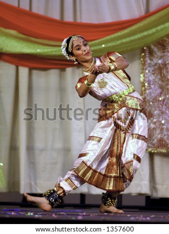 Indian Dancer Performing Classic Dance at Asian Festival
