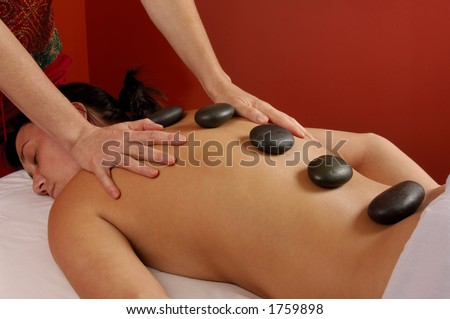 Massage Salon Sacred Hot Mineral Stone Hands On Shoulders