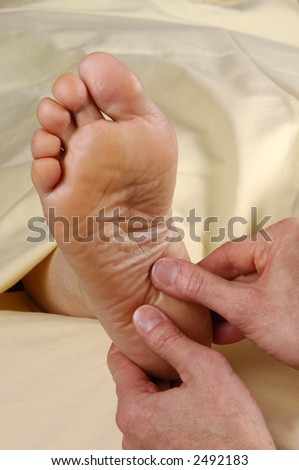 Reflexology Foot Massage Thumbs on Heels