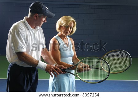 Senior Health and Fitness Tennis Instruction Gripping