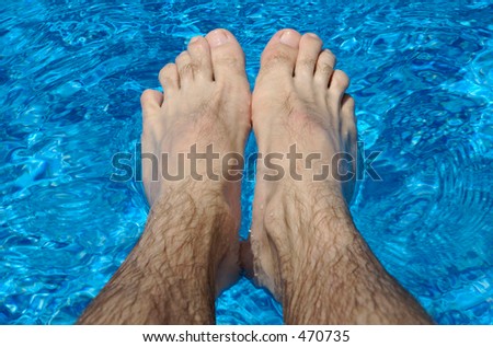 Feet in water.