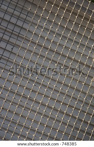 Wire mesh screen on a window.
