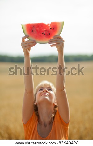people eat watermelon and enjoy