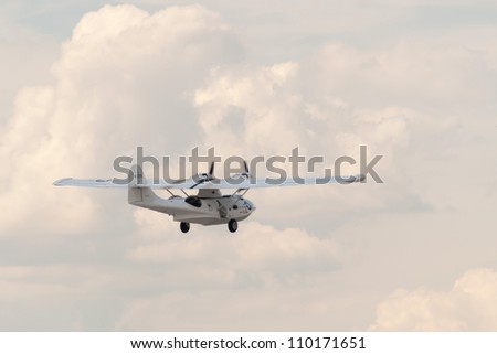 ZHUKOVSKY, MOSCOW REGION/RUSSIA - AUGUST 10: Consolidated PBY Catalina American flying boat on airshow devoted to 100th anniversary of Russian Air Forces on August 10, 2012 in Zhukovsky.