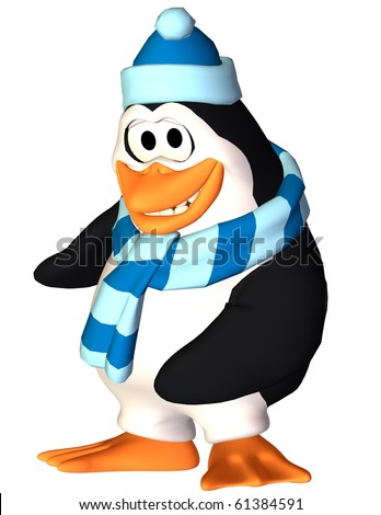 stock photo penguin cartoon very shy
