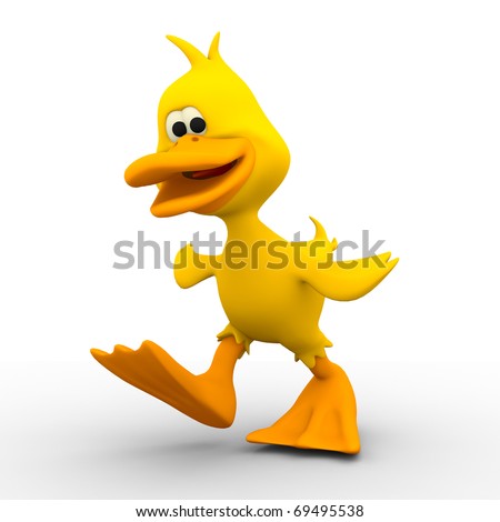 cartoon duck walking