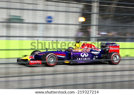 SINGAPORE - SEPTEMBER 20: Sebastian Vettel,Toro Rosso Renault . Formula One World Championship, Singapore Grand Prix, Marina Bay Street Circuit, Singapore 20th SEPT 2014