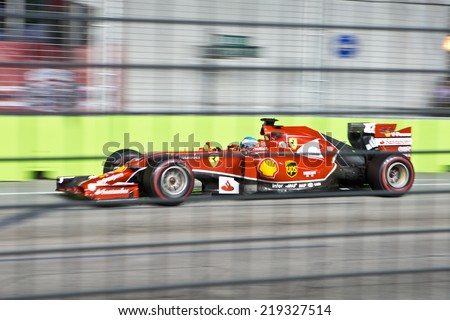 SINGAPORE - SEPTEMBER 20.  Fernando Alonso (ESP) Ferrari F14 T. Formula One World Championship, Rd14, Singapore Grand Prix, Marina Bay Street Circuit, Singapore, 20 September 2014
