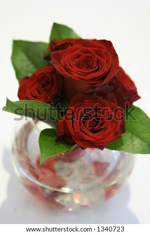 stock photo Romantic red roses centerpiece arrangement