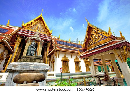 The Grand Palace in Bangkok, Thailand. Used to be the official home to the Kings of Thailand, now used mainly for ceremonial events.