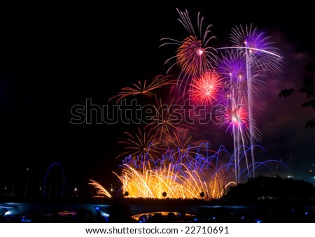 Majestic fireworks display welcoming the new year