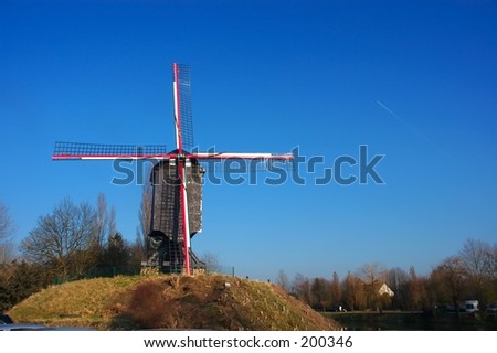 A windmill in the city of Diest in belgium. Taken in the winter last year.