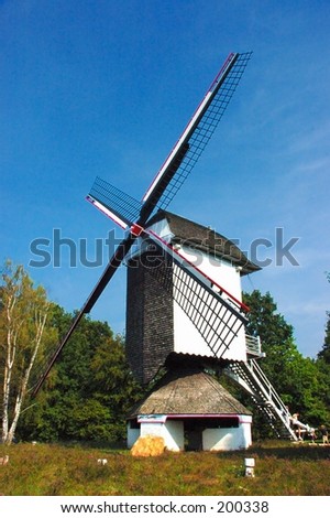 A windmill in the city of bokrijk in belgium. Taken in the summer last year.