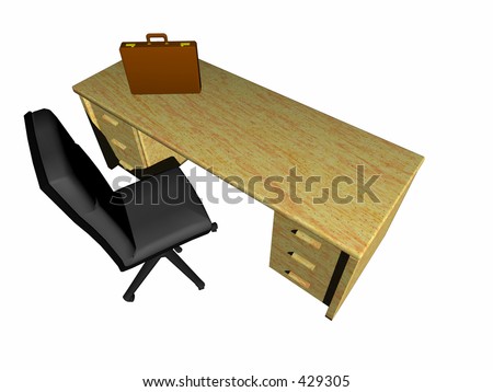 Bureau Desk on Stock Photo   Top View On A Bureau  Desk With Briefcase And Clipboard