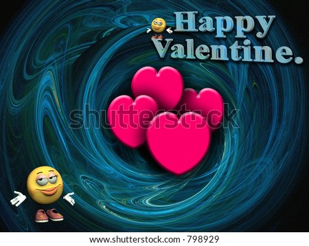 stock photo : These emoticons girls are wishing you a happy valentine, 3D illustration, render with celebrities. Good for background, postcard or wallpaper purpose.  Copy space provided.
