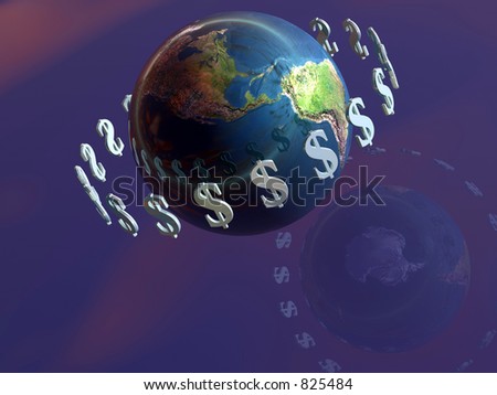 world globe from space. World globe with circular