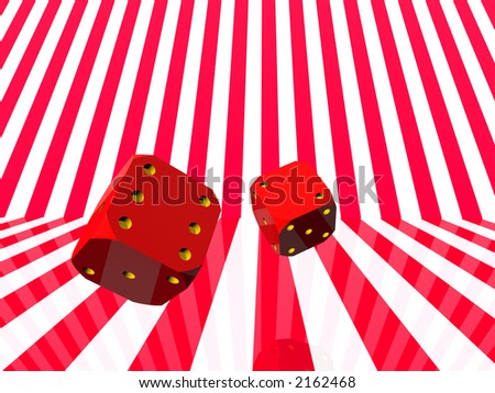 Illustration, background of Two rolling dice, random, hazard concept.