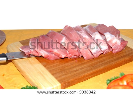 cutting meat for freezing, pork shoulder. Preservation, nutrition, food  concept