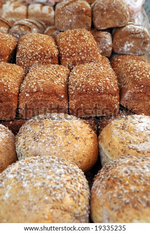 Freshly baked whole wheat bread. for sale on the market,