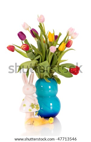 bouquets of tulips. Bouquet Easter tulips in