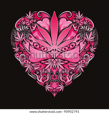 Pink Weed Heart