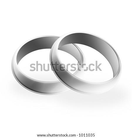 stock photo Illustration of silver platinum white gold wedding bands