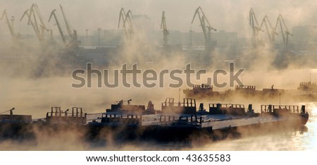 Port in the city of Krasnoyarsk on the river Yenisei