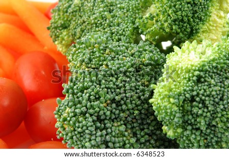 Stock pictures of vegetables ready to be eaten in a tray