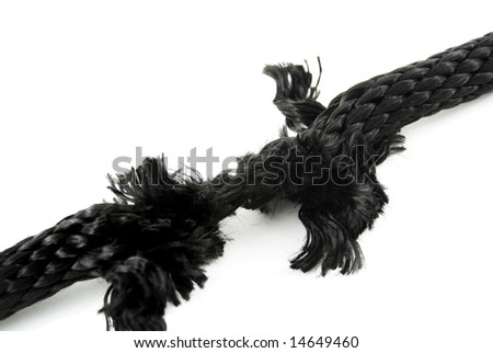 stock pictures of a piece of rope ready to be broken
