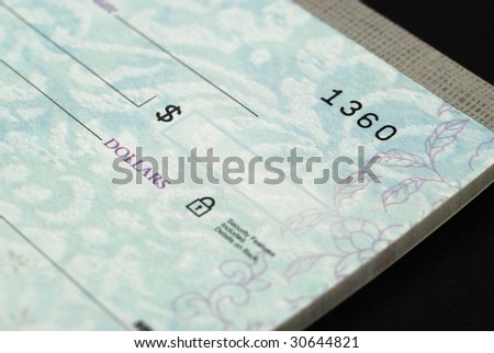 Stock pictures of checks used as a form of payment