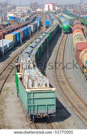 A series: railway depot, a sight from height.
