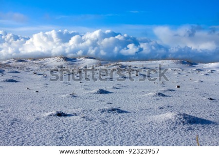 Distances of Snow-covered dunes on the East of Russia (Commander Islands)