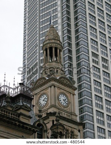 australian cathedral with office building in background