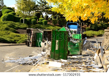 ROSEBURG, OR - OCTOBER 16:A truck loaded with scrap aluminum rolls on its side at the entrance to Interstate 5 causes backup in Roseburg Oregon, October 16, 2012