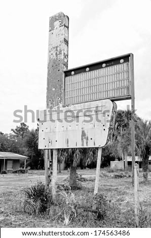 old abandoned hotel motel buildings in the pan handle of Florida near swamp land of the Gulf of Mexico