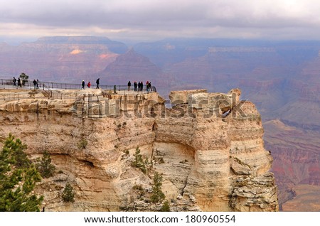 Images of the canyon from the visitor center at the south rim of Grand Canyon National Park