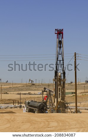 Crude oil extraction facility in an area around eastern Sacramento California