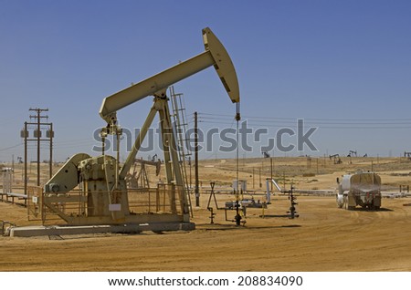 Crude oil extraction facility in an area around eastern Sacramento California