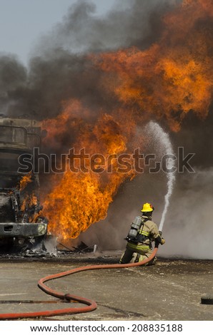 Fire fighters respond to a semi truck and silage fire at a dairy farm