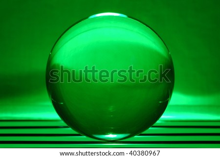 Working with light and glass (crystal) ball - Green